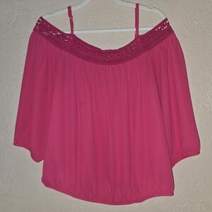 by & by Hot Pink Off-Shoulder Blouse